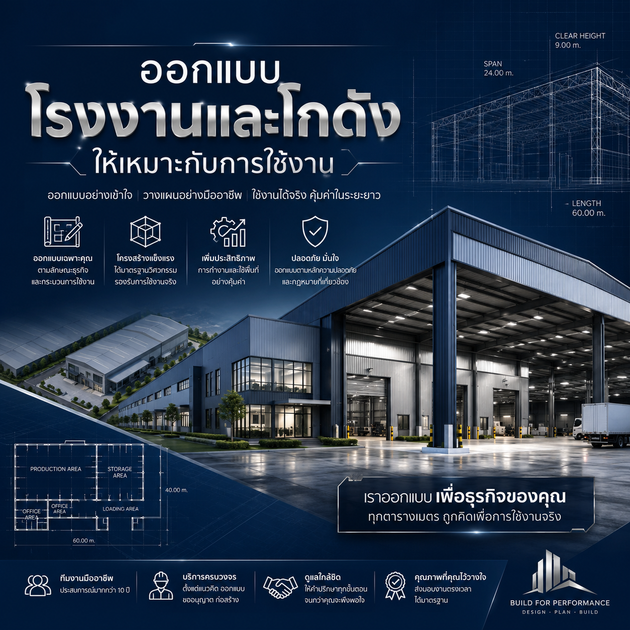 ออกแบบโรงงานและโกดังให้เหมาะกับการใช้งาน