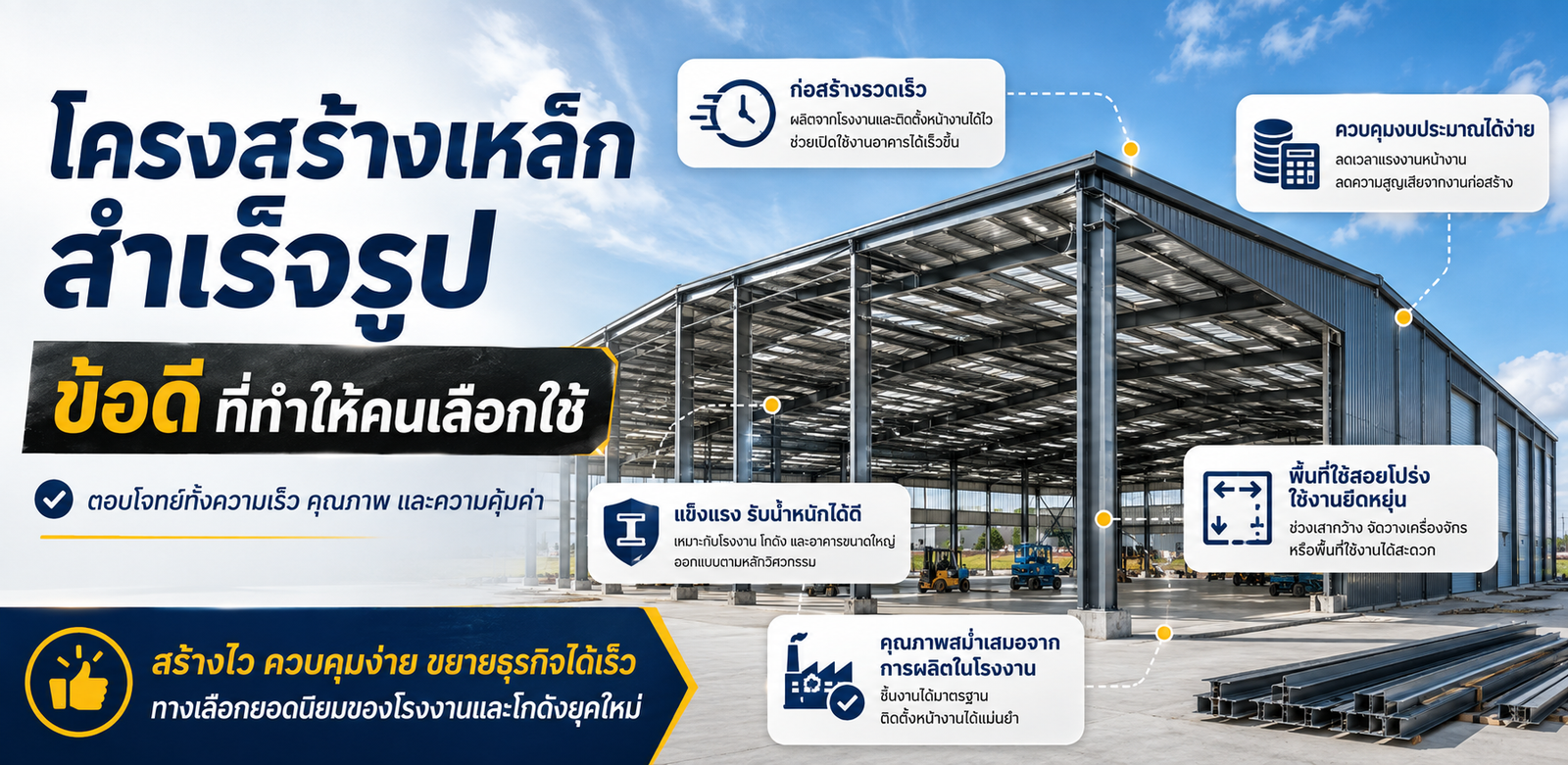 ข้อดีโครงสร้างเหล็กสำเร็จรูป ที่ทำให้คนเลือกใช้