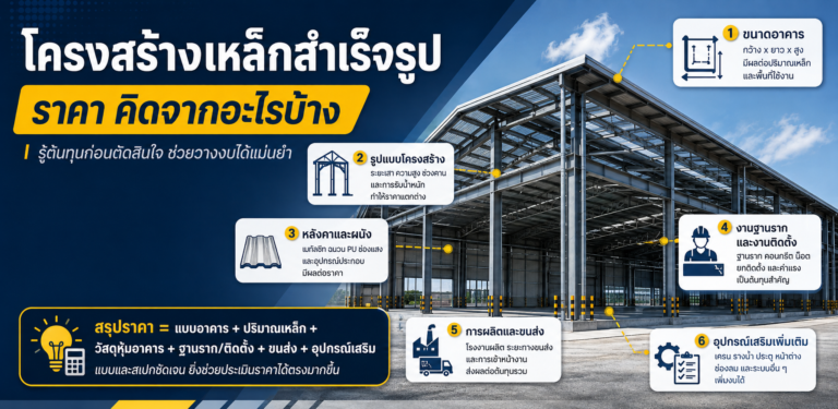 โครงสร้างเหล็กสำเร็จรูป ราคา คิดจากอะไรบ้าง