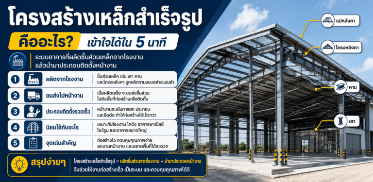 โครงสร้างเหล็กสำเร็จรูป คือ อะไร เข้าใจได้ใน 5 นาที
