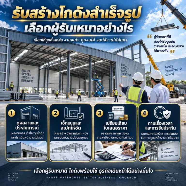 รับสร้างโกดังสำเร็จรูป เลือกผู้รับเหมาอย่างไร