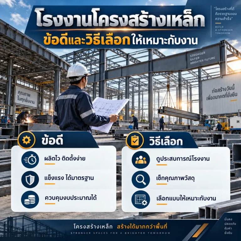 โรงงานโครงสร้างเหล็ก ข้อดีและวิธีเลือกให้เหมาะกับงาน
