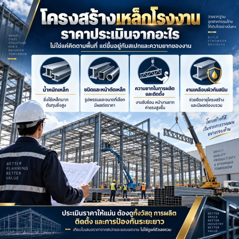โครงสร้างเหล็กโรงงาน ราคาประเมินจากอะไร