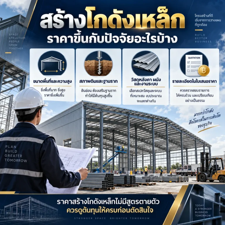 สร้างโกดังเหล็ก ราคาขึ้นกับปัจจัยอะไรบ้าง
